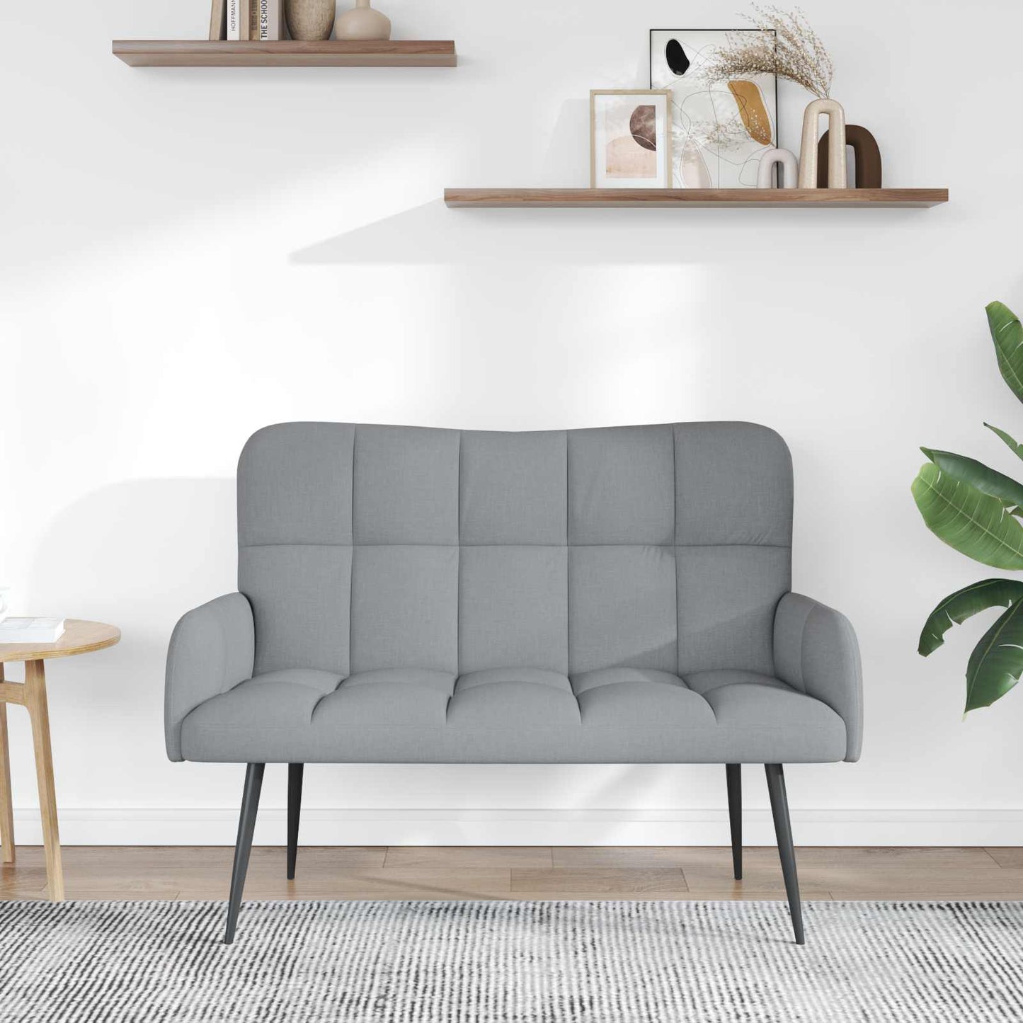 Twee Persoons Sofa Lichtgrijs 115 x 61 x 87 cm Stof