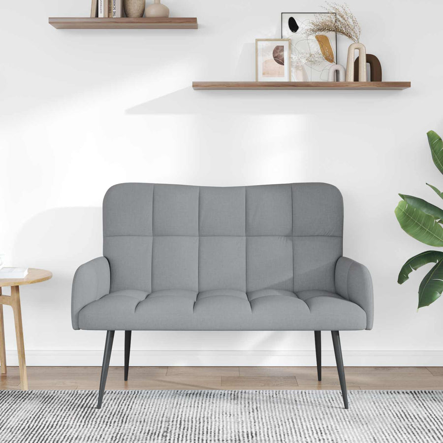 Twee Persoons Sofa Lichtgrijs 115 x 61 x 87 cm Stof