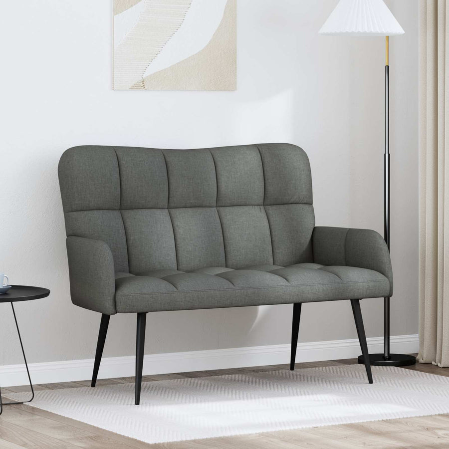 Twee Persoons Sofa Donkergrijs 115 x 61 x 87 cm Stof