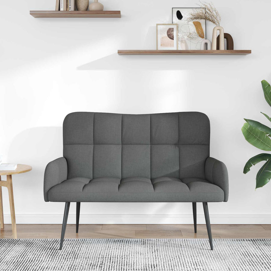 Twee Persoons Sofa Donkergrijs 115 x 61 x 87 cm Stof
