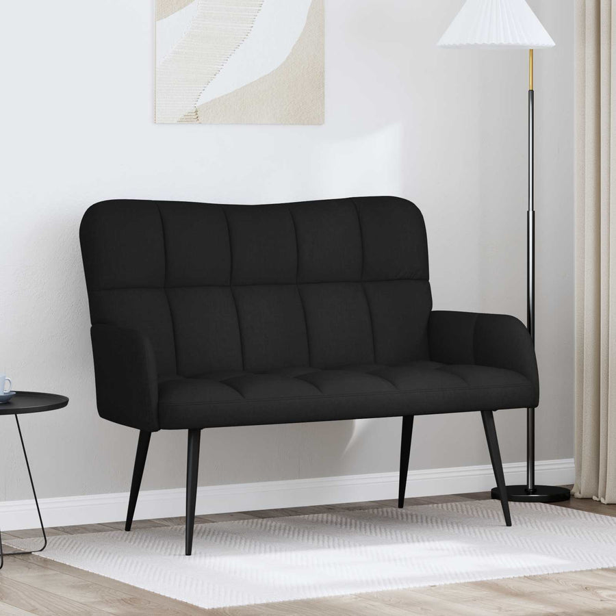Twee Persoons Sofa Zwart 115 x 61 x 87 cm Stof