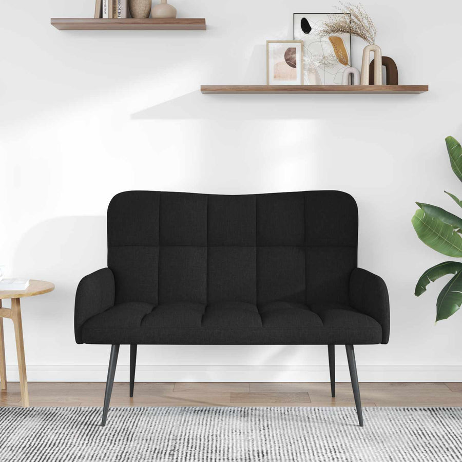 Twee Persoons Sofa Zwart 115 x 61 x 87 cm Stof