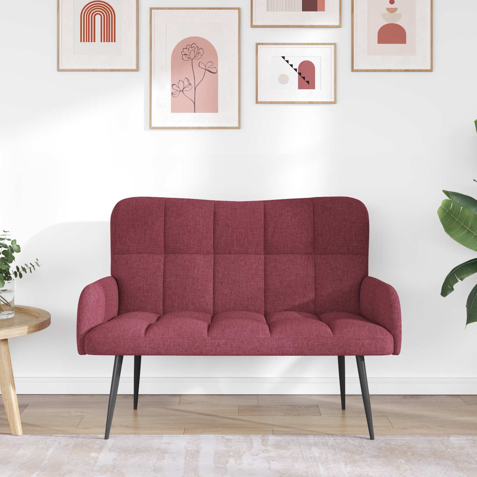 Twee Persoons Sofa Wijnrood 115 x 61 x 87 cm Stof