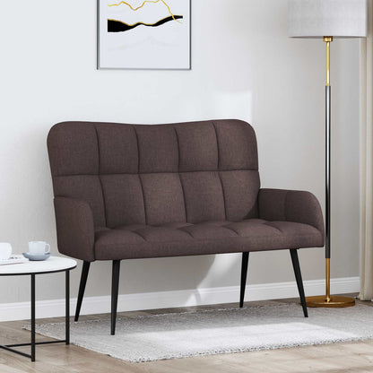 Twee Persoons Sofa Donkerbruin 115 x 61 x 87 cm Stof