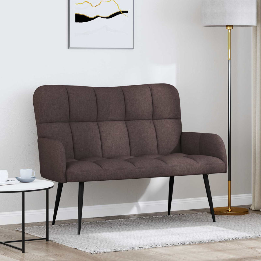 Twee Persoons Sofa Donkerbruin 115 x 61 x 87 cm Stof