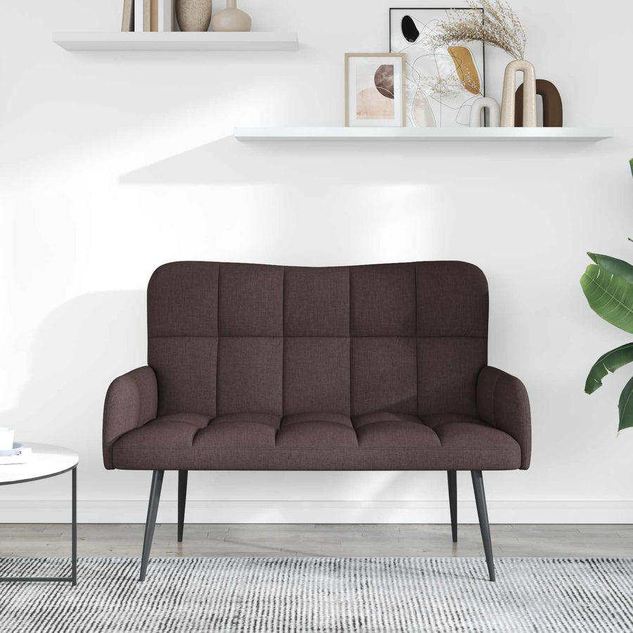 Twee Persoons Sofa Donkerbruin 115 x 61 x 87 cm Stof