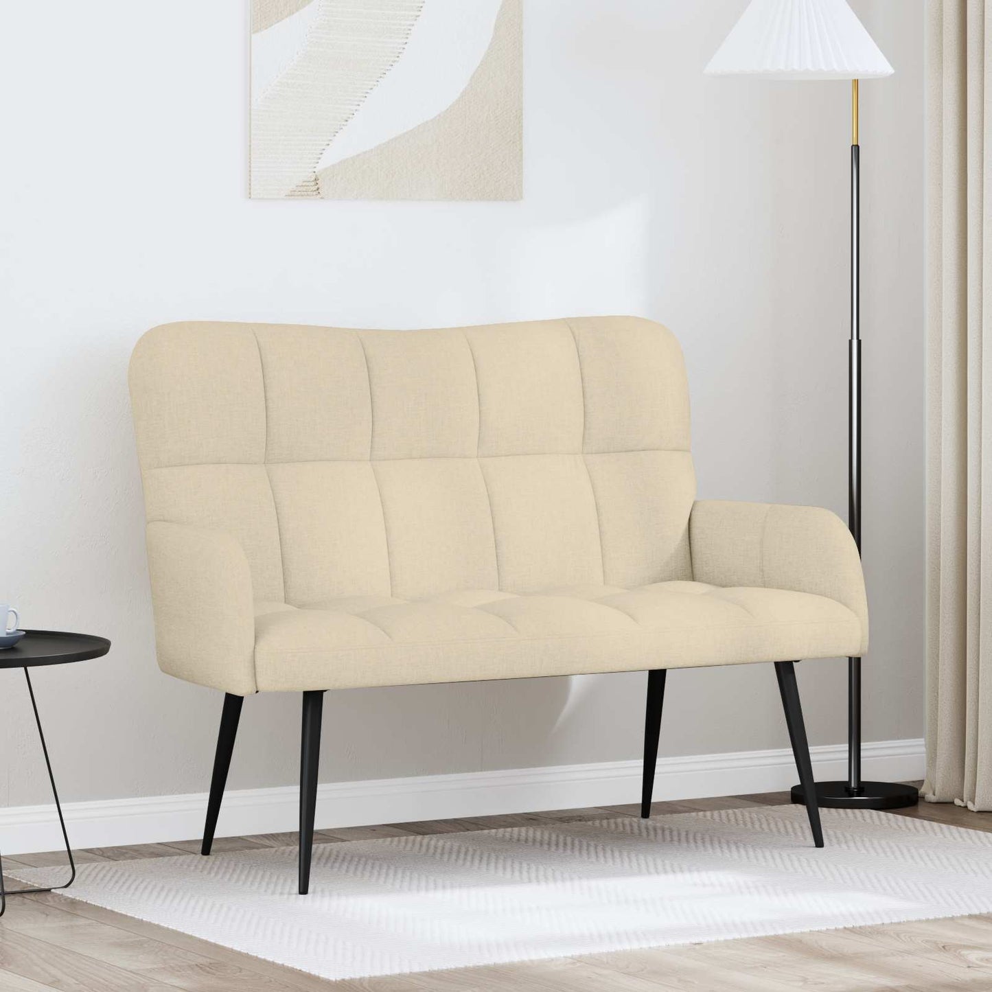 Twee Persoons Sofa Crème 115 x 61 x 87 cm Stof