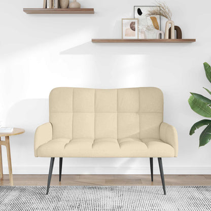 Twee Persoons Sofa Crème 115 x 61 x 87 cm Stof