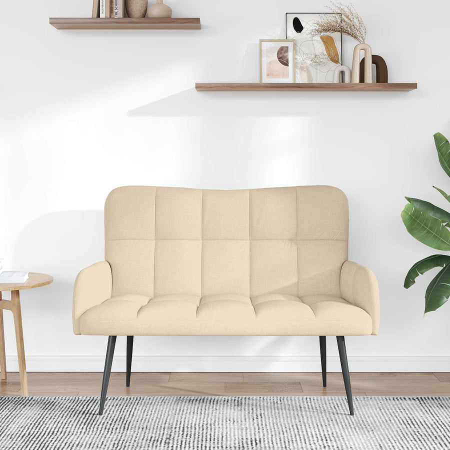 Twee Persoons Sofa Crème 115 x 61 x 87 cm Stof
