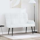 Sofa tweepersoons 115x61x87 cm stof wit