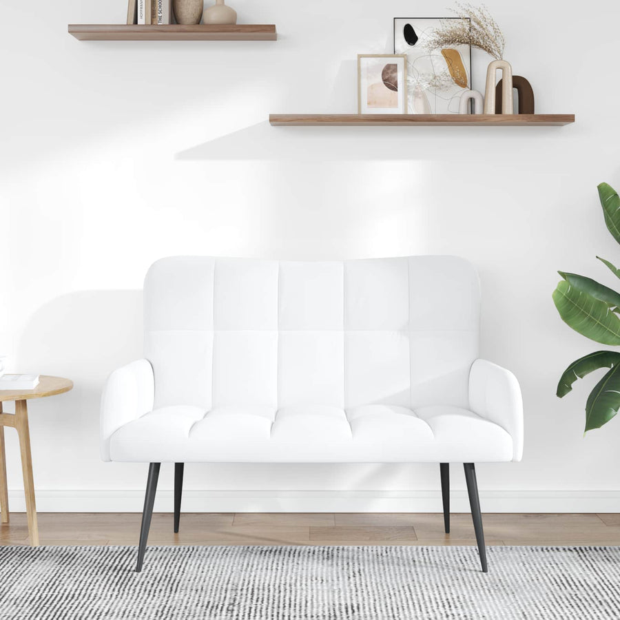 Twee Persoons Sofa Wit 115 x 61 x 87 cm Stof