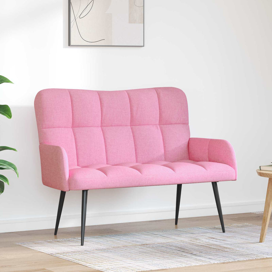 Twee Persoons Sofa Roze 115 x 61 x 87 cm Stof
