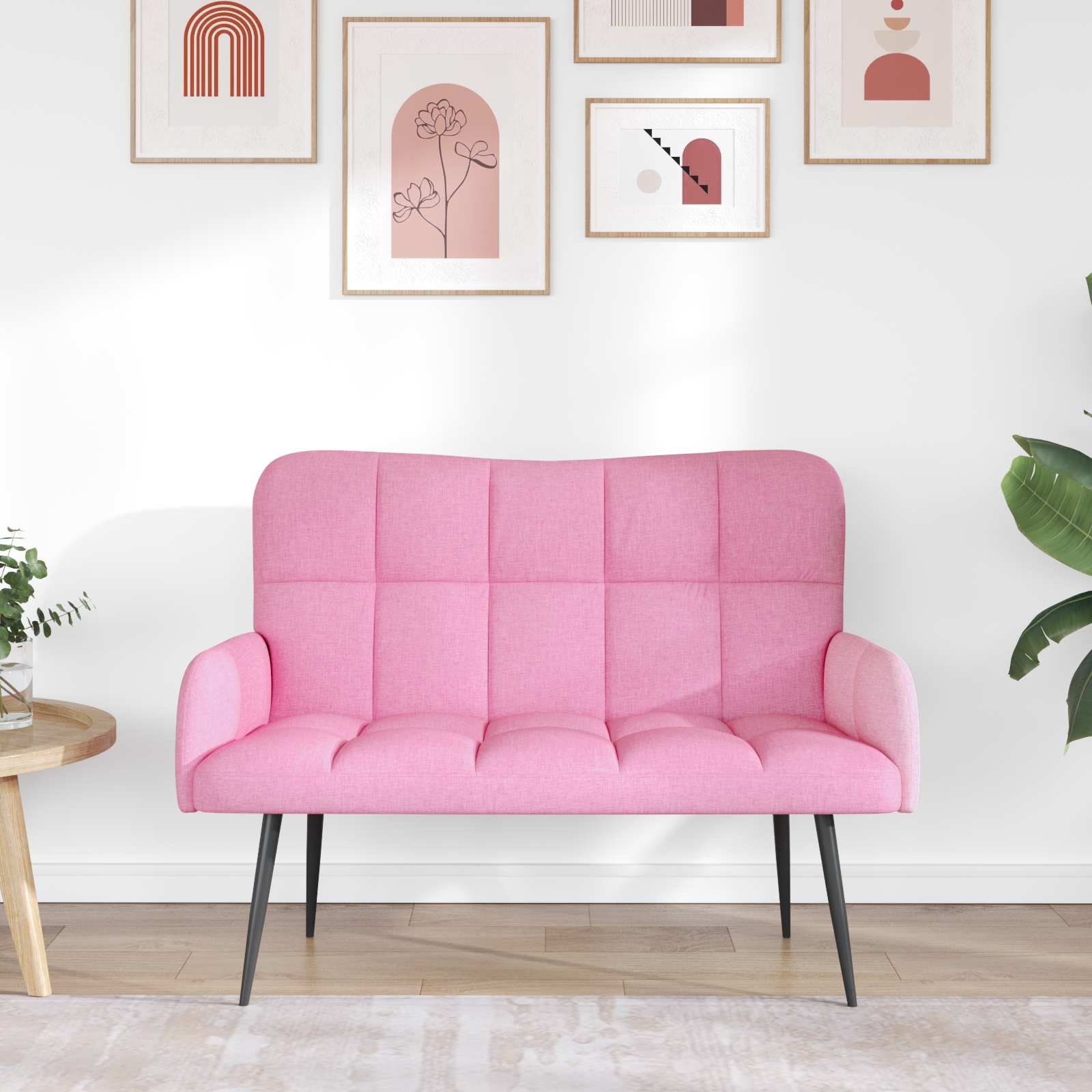 Twee Persoons Sofa Roze 115 x 61 x 87 cm Stof