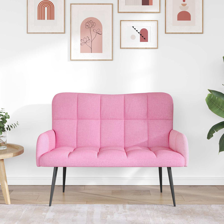 Twee Persoons Sofa Roze 115 x 61 x 87 cm Stof