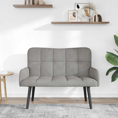 Twee Persoons Sofa Lichtgrijs 115 x 61 x 87 cm Fluweel