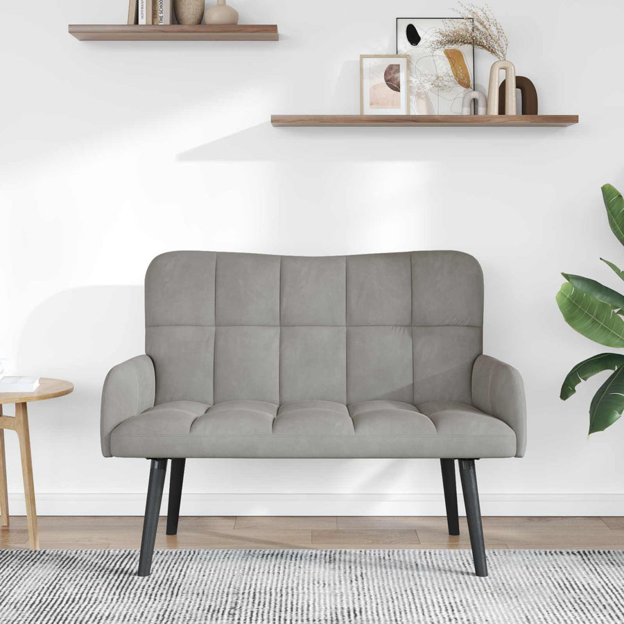 Twee Persoons Sofa Lichtgrijs 115 x 61 x 87 cm Fluweel