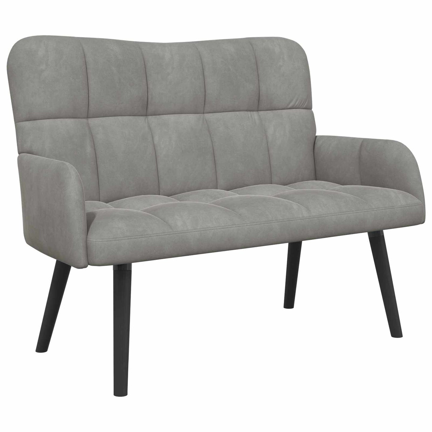 Twee Persoons Sofa Lichtgrijs 115 x 61 x 87 cm Fluweel