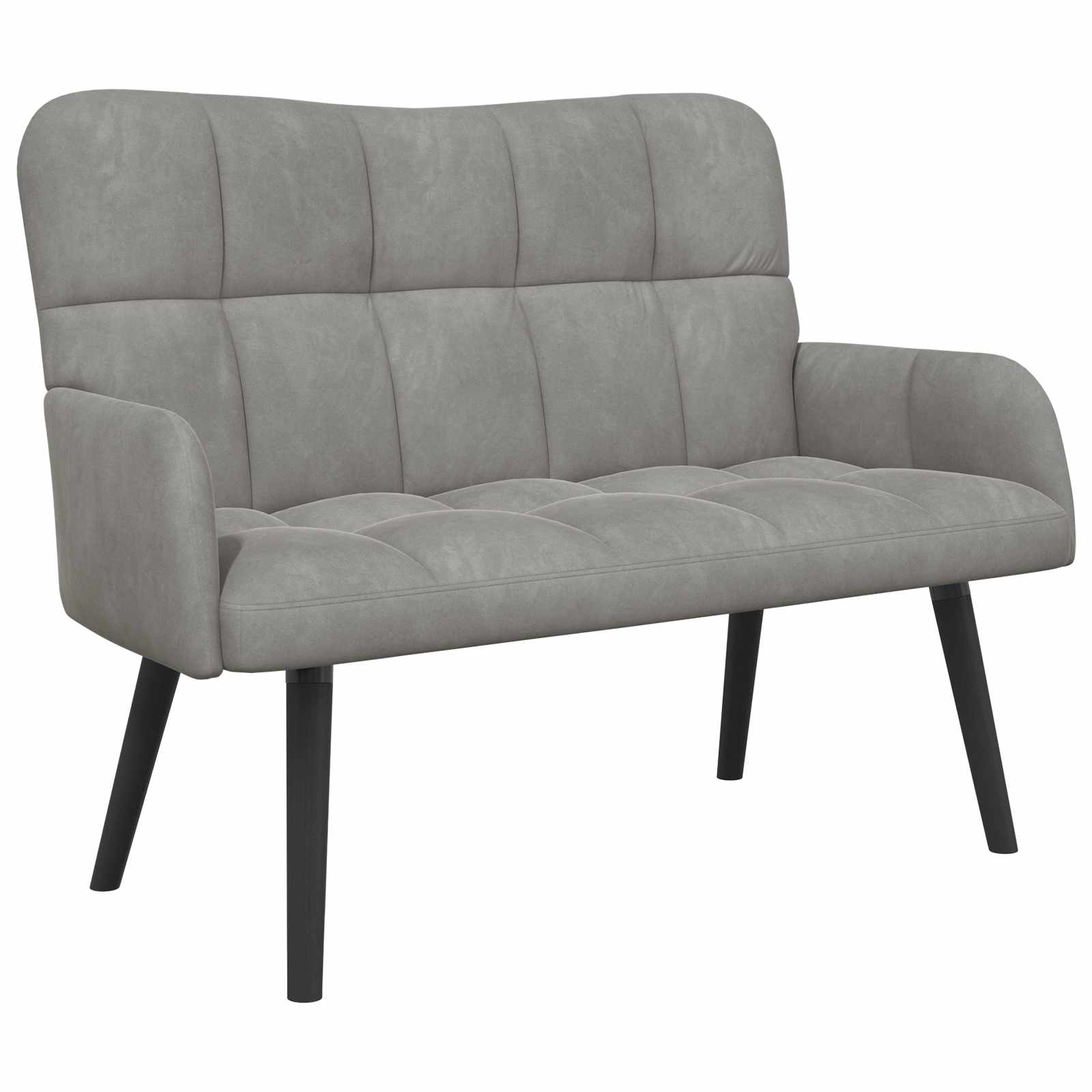 Twee Persoons Sofa Lichtgrijs 115 x 61 x 87 cm Fluweel