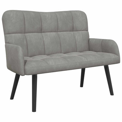 Twee Persoons Sofa Lichtgrijs 115 x 61 x 87 cm Fluweel