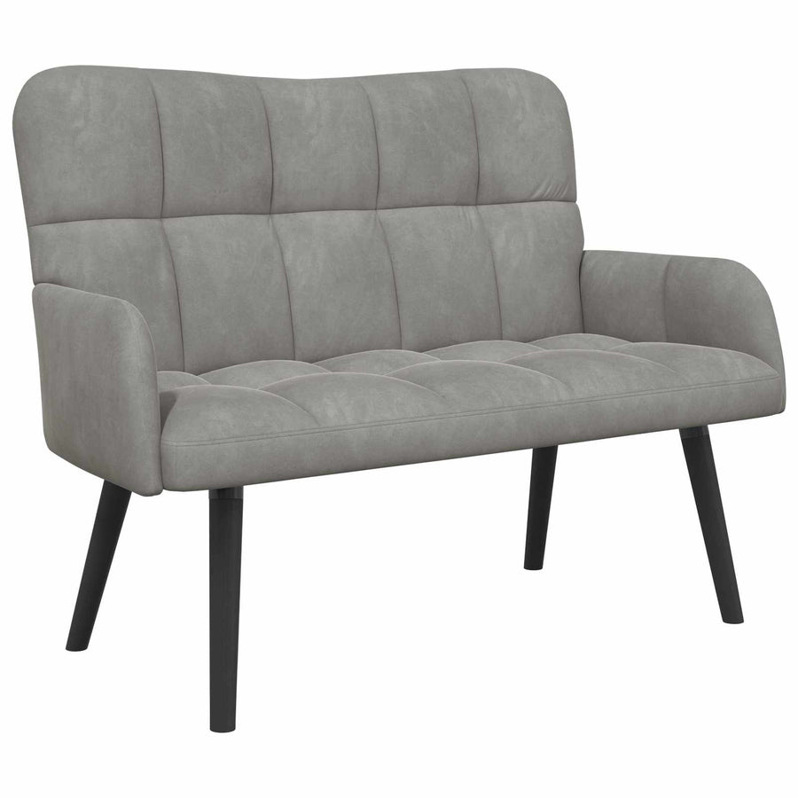 Twee Persoons Sofa Lichtgrijs 115 x 61 x 87 cm Fluweel