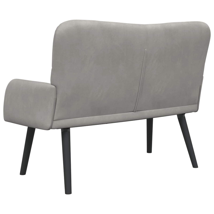 Twee Persoons Sofa Lichtgrijs 115 x 61 x 87 cm Fluweel