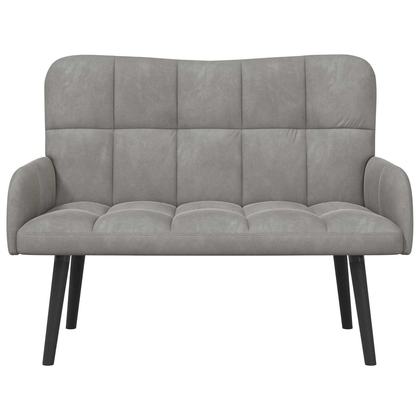 Twee Persoons Sofa Lichtgrijs 115 x 61 x 87 cm Fluweel