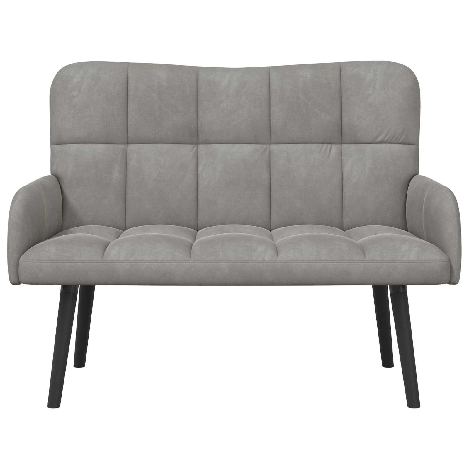 Twee Persoons Sofa Lichtgrijs 115 x 61 x 87 cm Fluweel