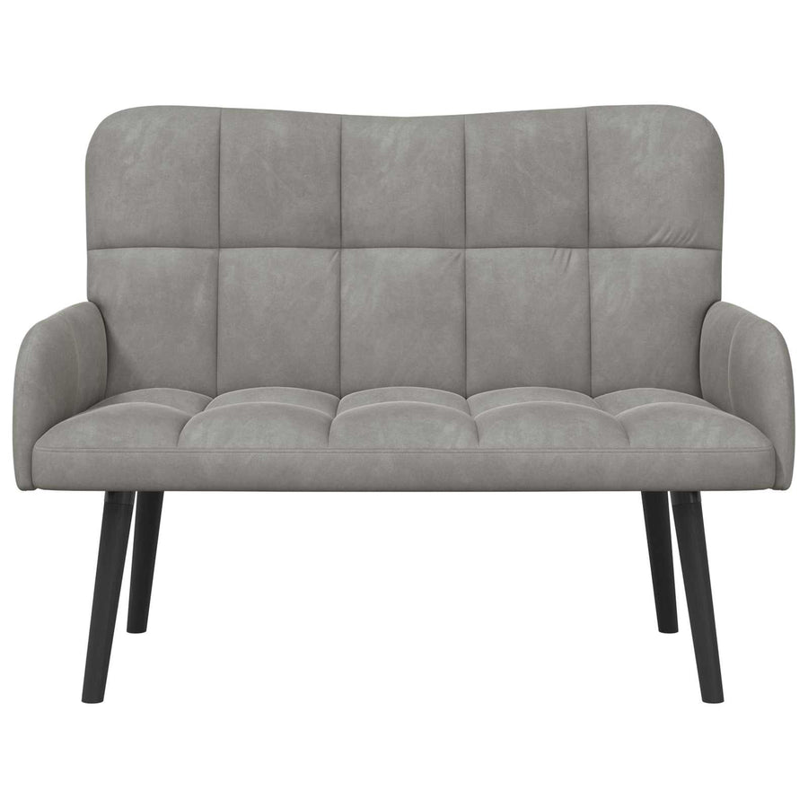 Twee Persoons Sofa Lichtgrijs 115 x 61 x 87 cm Fluweel
