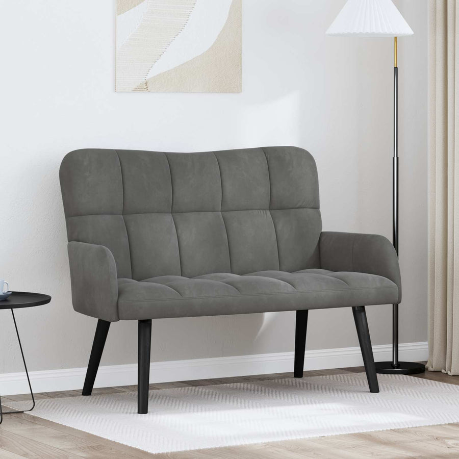 Twee Persoons Sofa Donkergrijs 115 x 61 x 87 cm Fluweel