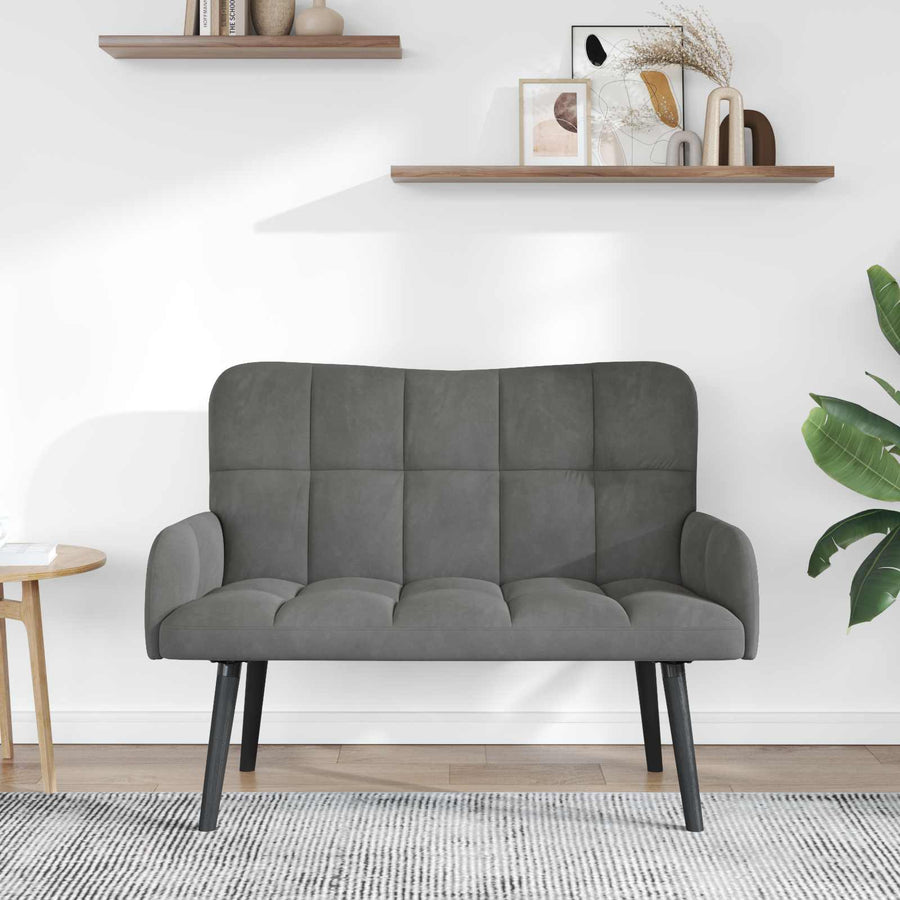 Twee Persoons Sofa Donkergrijs 115 x 61 x 87 cm Fluweel