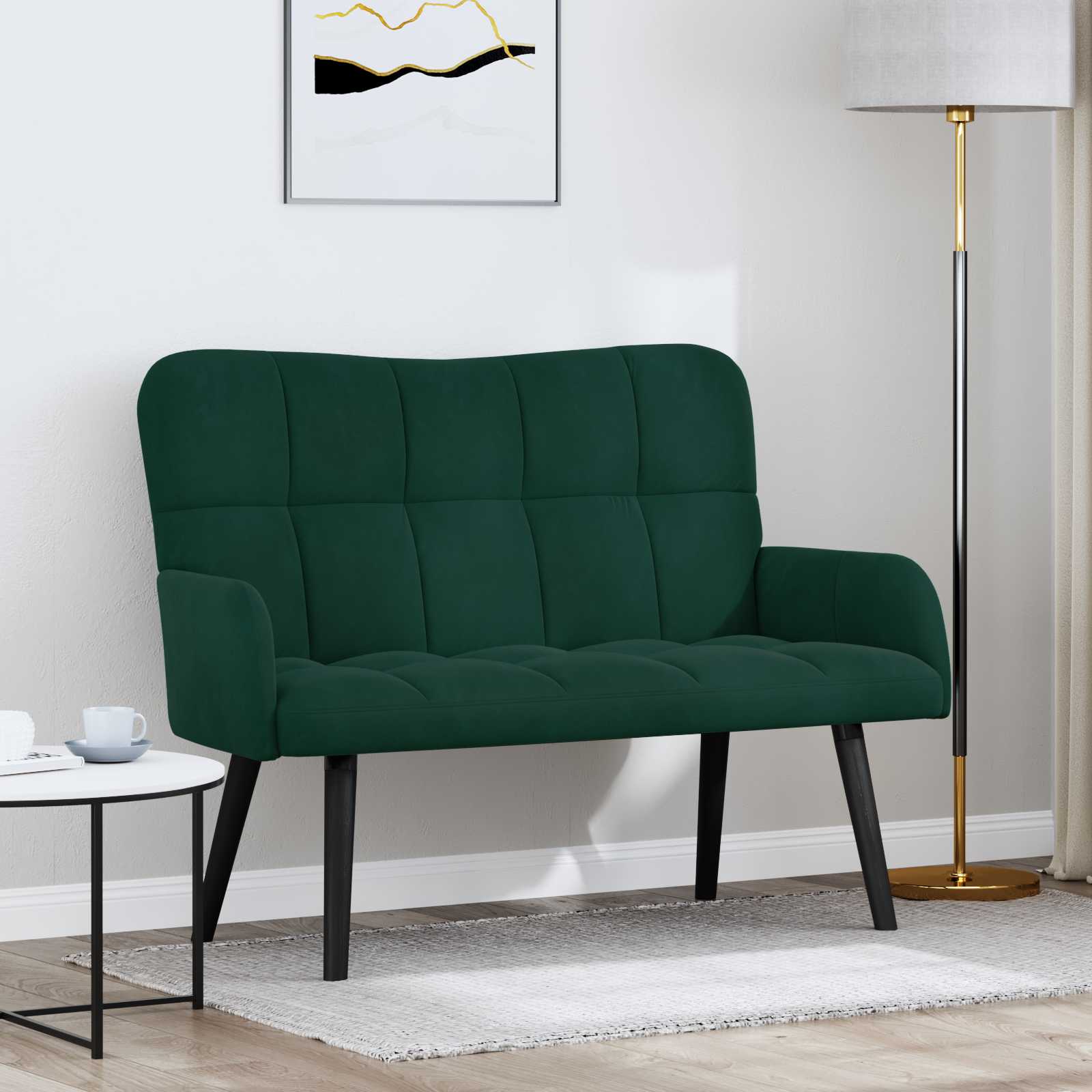 Twee Persoons Sofa Donkergroen 115 x 61 x 87 cm Fluweel