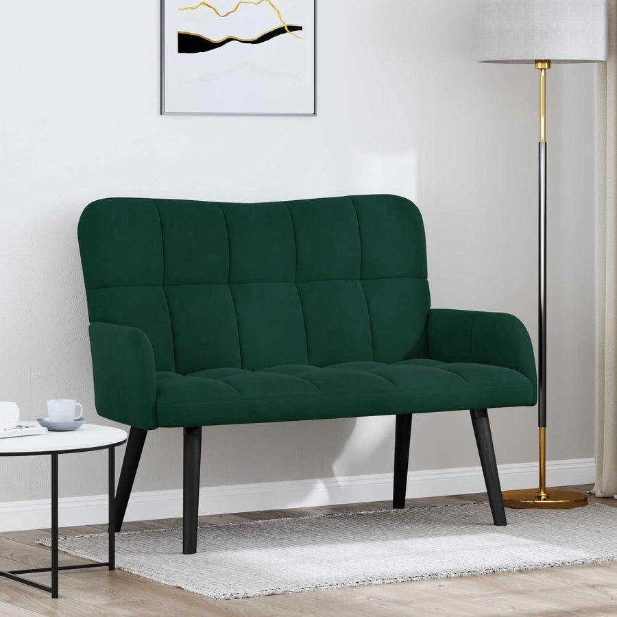 Twee Persoons Sofa Donkergroen 115 x 61 x 87 cm Fluweel