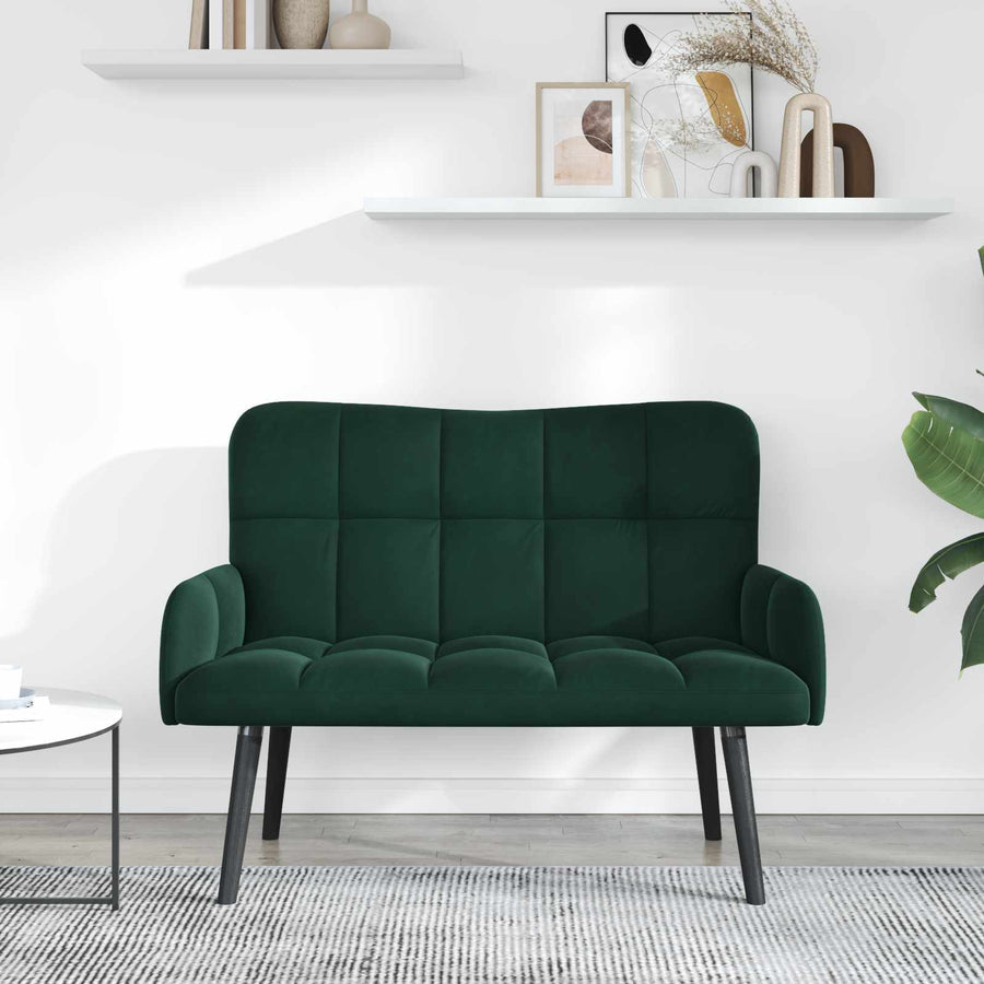 Twee Persoons Sofa Donkergroen 115 x 61 x 87 cm Fluweel
