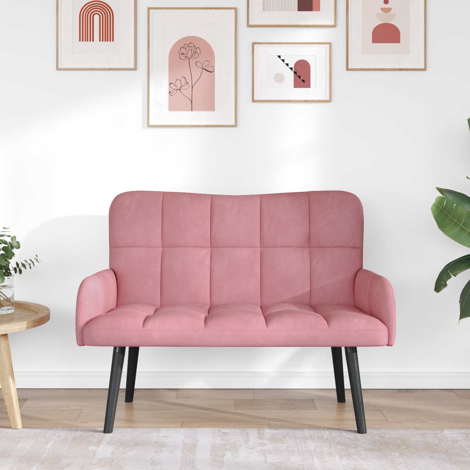 Twee Persoons Sofa Roze 115 x 61 x 87 cm Fluweel