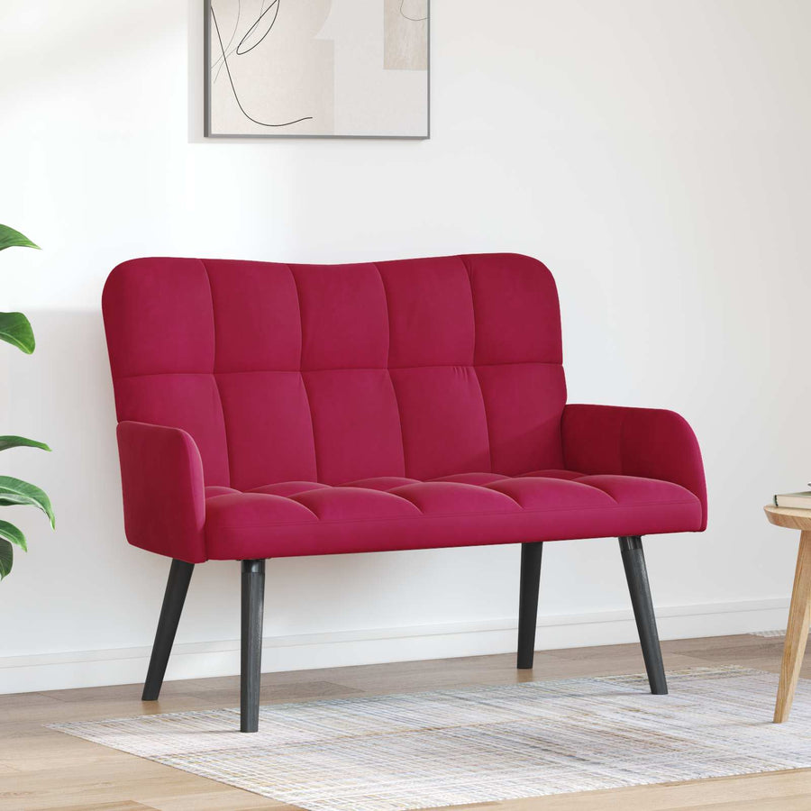 Twee Persoons Sofa Wijnrood 115 x 61 x 87 cm Fluweel