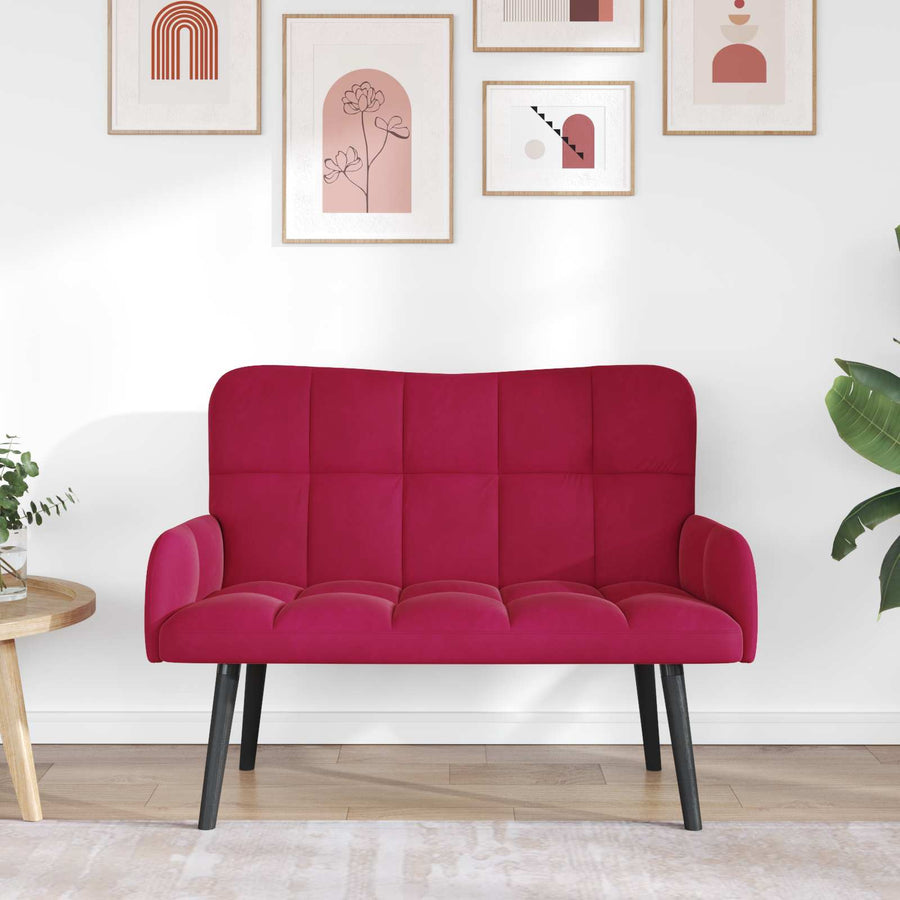 Twee Persoons Sofa Wijnrood 115 x 61 x 87 cm Fluweel