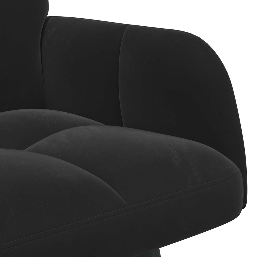 Twee Persoons Sofa Zwart 115 x 61 x 87 cm Fluweel
