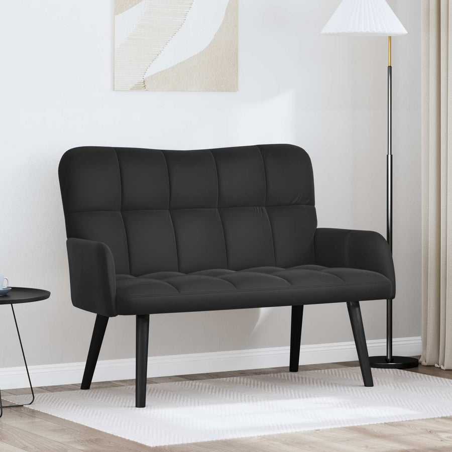 Twee Persoons Sofa Zwart 115 x 61 x 87 cm Fluweel