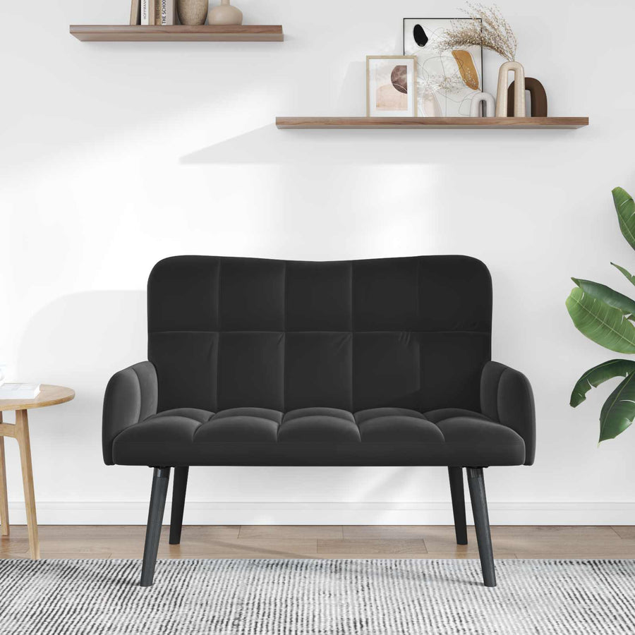 Twee Persoons Sofa Zwart 115 x 61 x 87 cm Fluweel