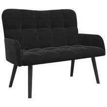 Twee Persoons Sofa Zwart 115 x 61 x 87 cm Fluweel