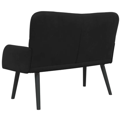 Twee Persoons Sofa Zwart 115 x 61 x 87 cm Fluweel
