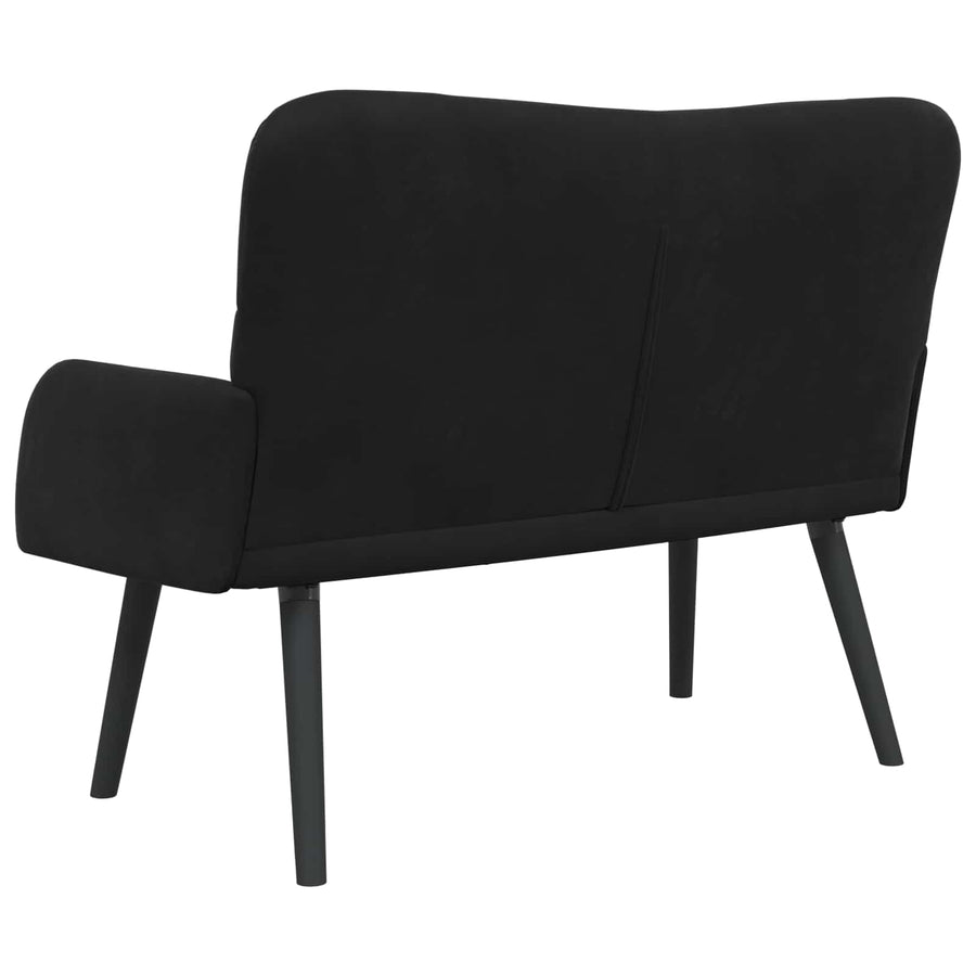 Twee Persoons Sofa Zwart 115 x 61 x 87 cm Fluweel