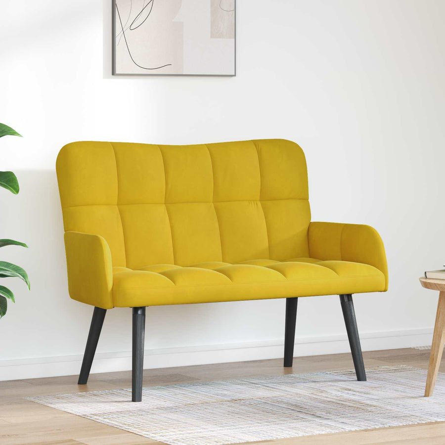 Twee Persoons Sofa Geel 115 x 61 x 87 cm Fluweel