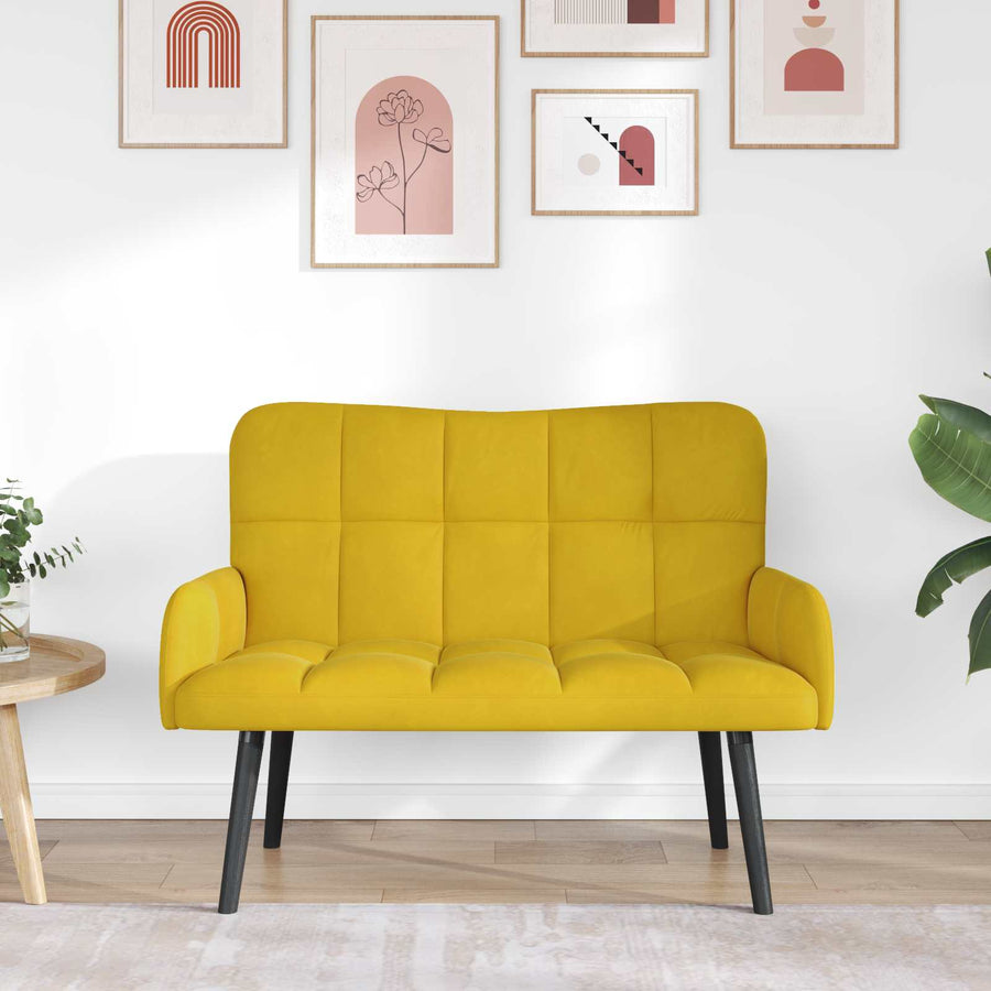 Twee Persoons Sofa Geel 115 x 61 x 87 cm Fluweel