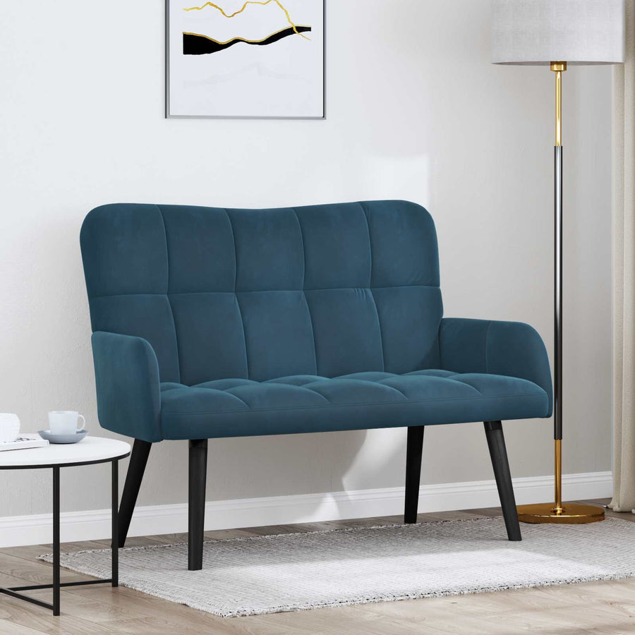 Twee Persoons Sofa Blauw 115 x 61 x 87 cm Fluweel