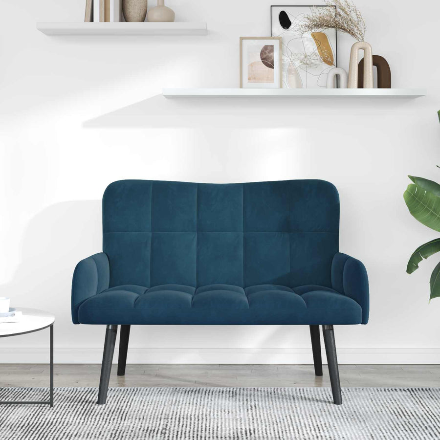 Twee Persoons Sofa Blauw 115 x 61 x 87 cm Fluweel