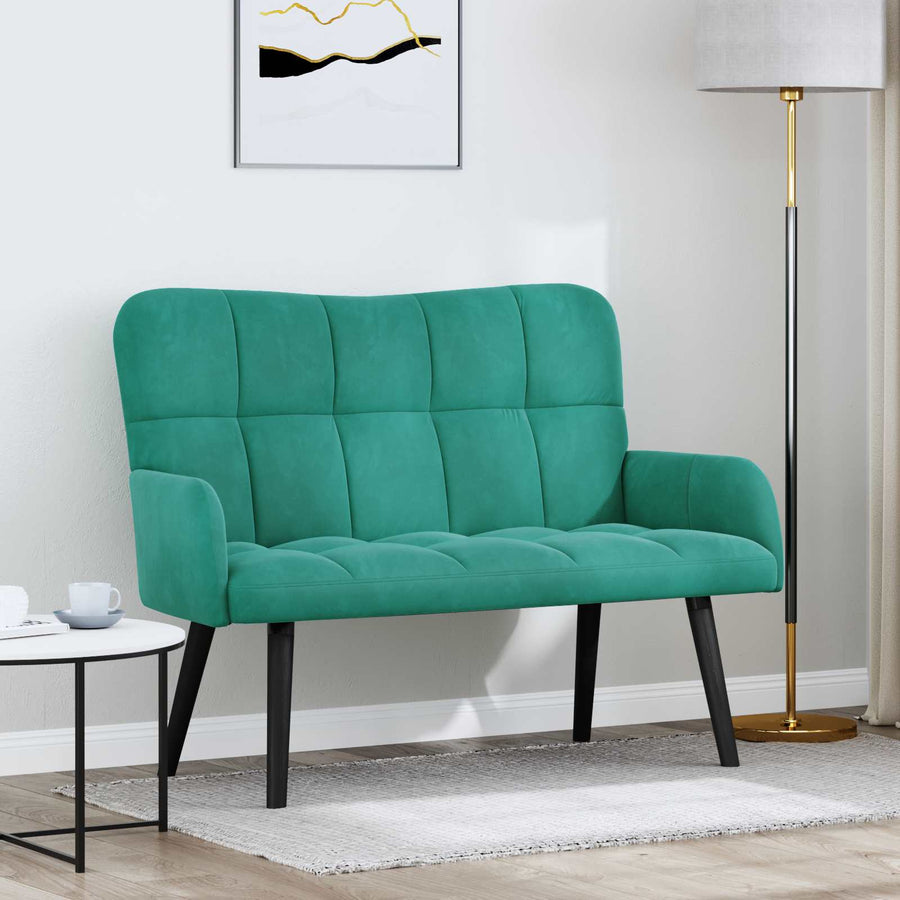 Twee Persoons Sofa Turquoise 115 x 61 x 87 cm Fluweel
