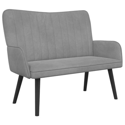 Twee Persoons Sofa Lichtgrijs 115 x 61 x 87 cm Fluweel