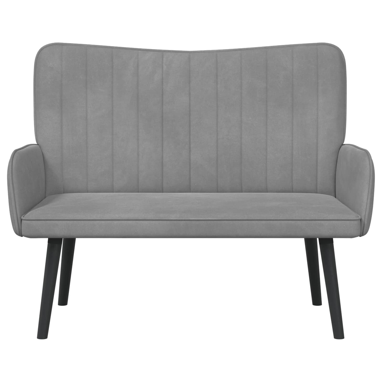Twee Persoons Sofa Lichtgrijs 115 x 61 x 87 cm Fluweel