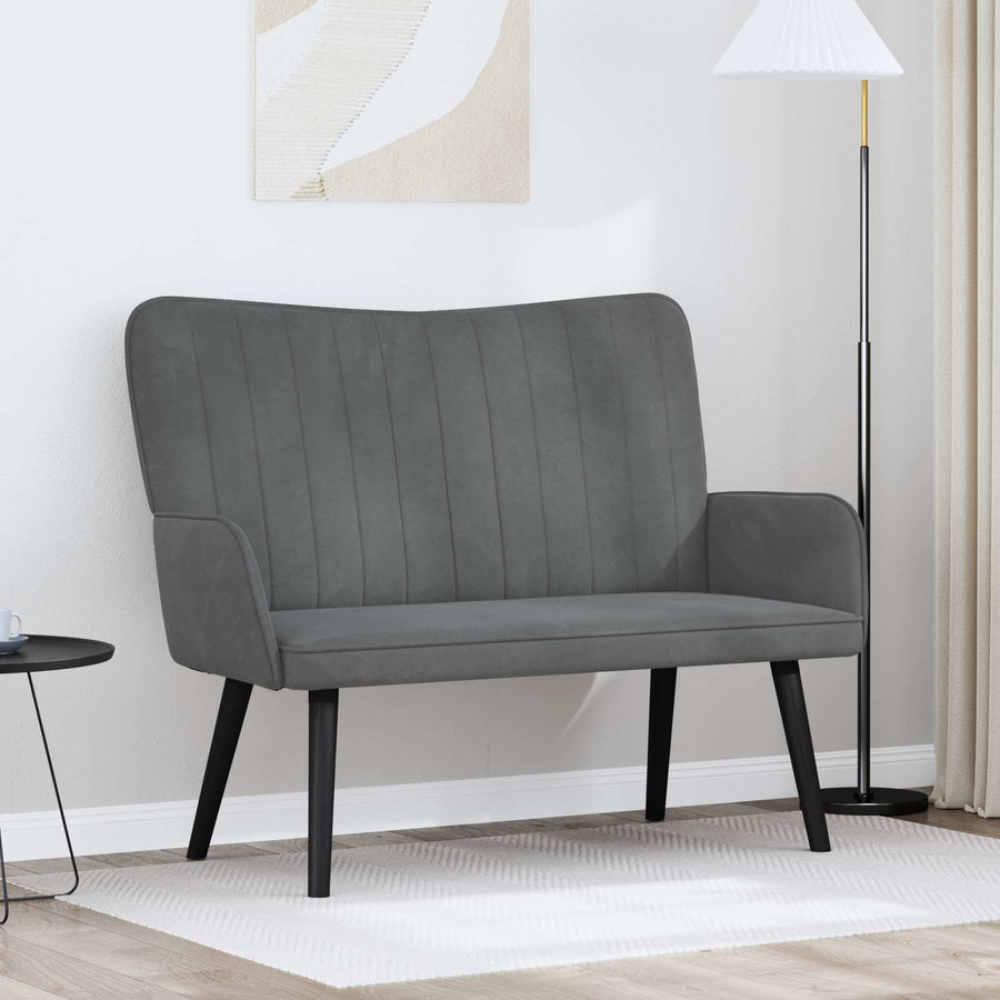 Twee Persoons Sofa Donkergrijs 115 x 61 x 87 cm Fluweel